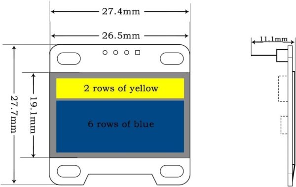 D1286464 Rsi 0.96 Inch 4pin Iic, I2c Oled Display Module for Arduino, Blue  AB0162 - Image 3
