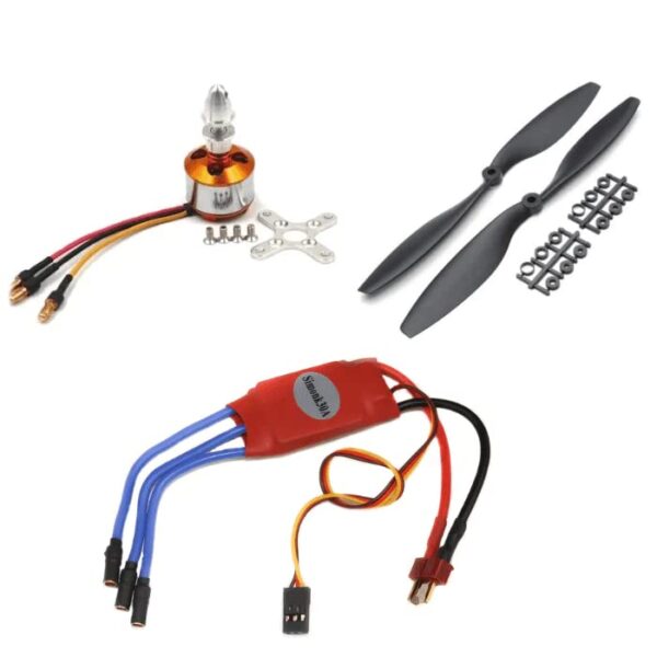 1000KV BLDC Motor and Simonk 30A ESC with 1045 Propellers for RC Drones