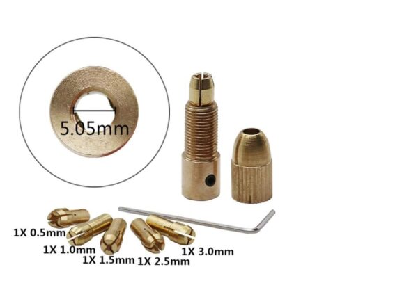 5mm Shank Metal Drill Chuck Collet Bits Rotary with Screw, 0.5-3 mm for RS775 motor - Image 3