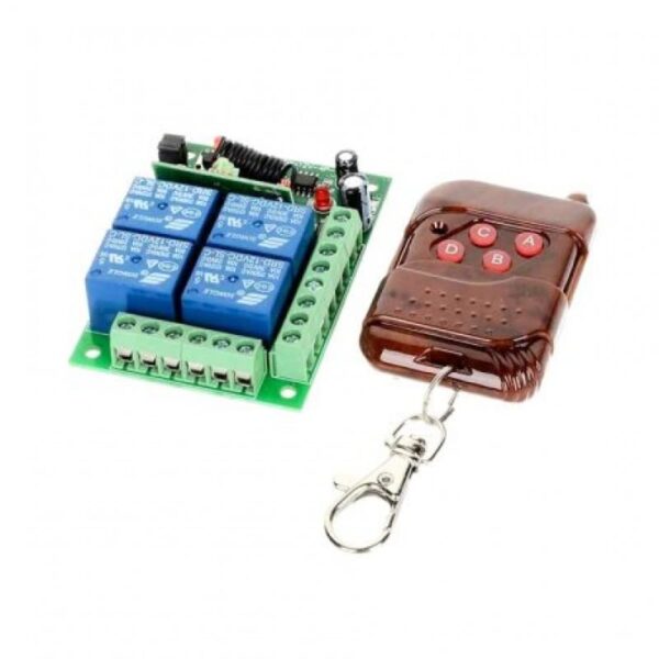 433MHz 24V 4 Channel Relay Module Wireless with RF Remote Control Switch without Battery  AB0192