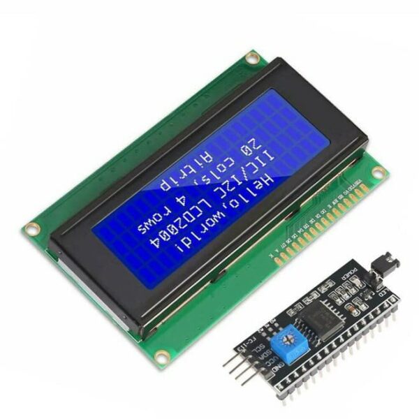 LCD 20x4-LCD-Character Display blue with IIC-I2C-Serial-Interface-Adapter-Module    AB0304