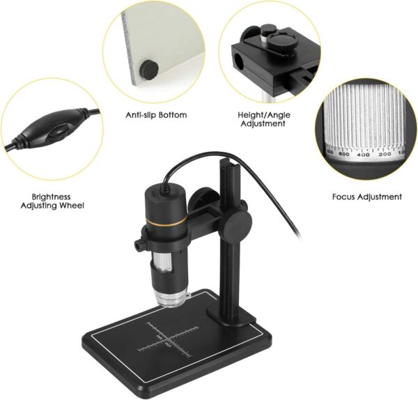 Digital 50X to 1000X Magnification WiFi USB Microscope with 8 LED HD 1080P 2MP Camera, Handheld Microscope Endoscope Magnifier for iPhone Android, iPad Windows MAC (USB-WIFI-1000x)  AB0079 - Image 4