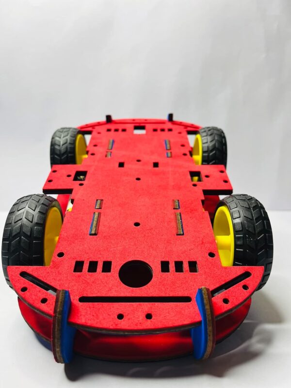 UNBREAKABLE 4 WHEEL DRIVE DOUBLE LAYER SMART ROBO CAR CHASSIS DIY KIT - Image 4