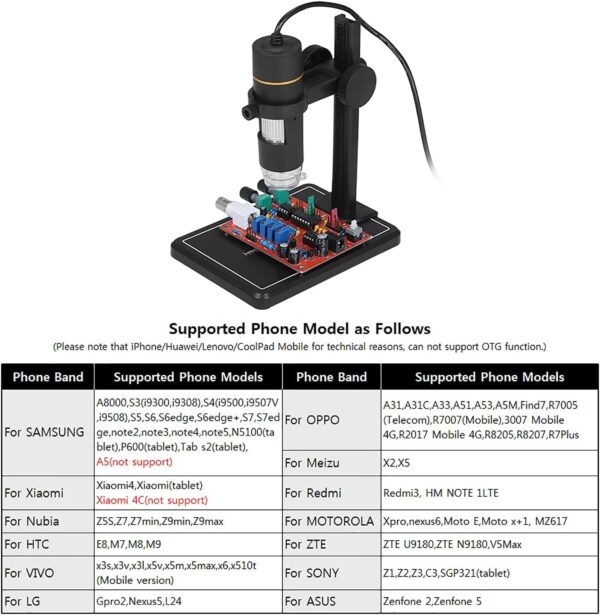 Digital 50X to 1000X Magnification WiFi USB Microscope with 8 LED HD 1080P 2MP Camera, Handheld Microscope Endoscope Magnifier for iPhone Android, iPad Windows MAC (USB-WIFI-1000x)  AB0079 - Image 5