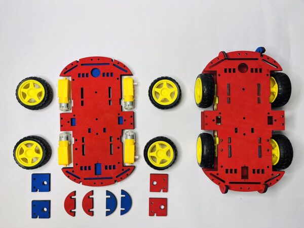 UNBREAKABLE 4 WHEEL DRIVE DOUBLE LAYER SMART ROBO CAR CHASSIS DIY KIT - Image 2