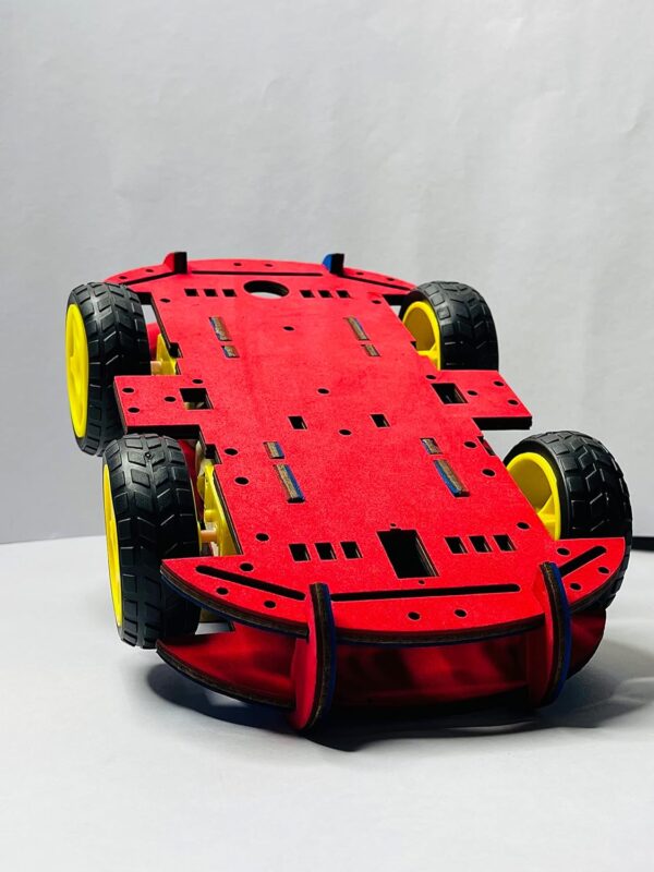 UNBREAKABLE 4 WHEEL DRIVE DOUBLE LAYER SMART ROBO CAR CHASSIS DIY KIT