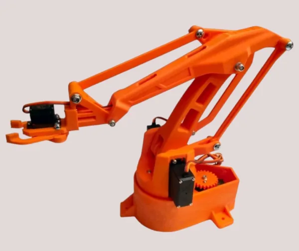 Robotic Arm 3D Printed Parts with Nuts and Bolts