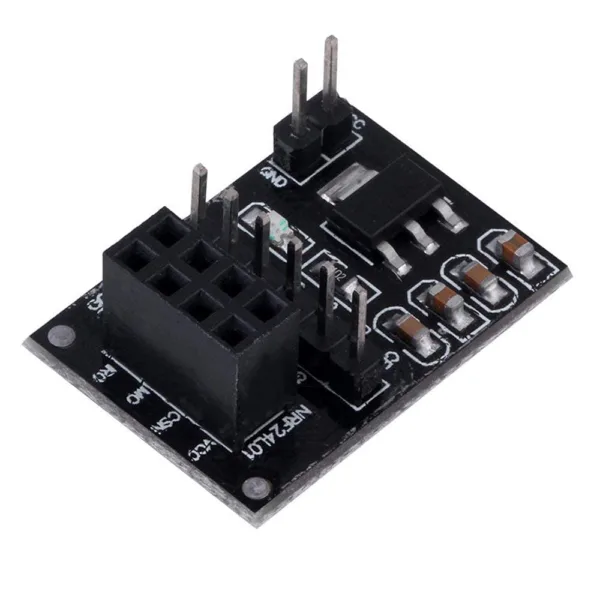 NRF24L01 NRF 8 pin Socket Breakout Adapter Module Board 3.3V Regulator Plate + Wireless Transceiver​ Module compatible with Arduino - Image 2