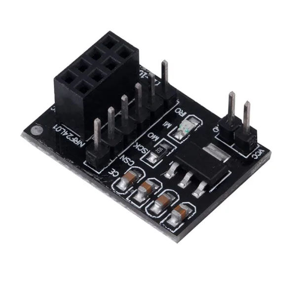 NRF24L01 NRF 8 pin Socket Breakout Adapter Module Board 3.3V Regulator Plate + Wireless Transceiver​ Module compatible with Arduino