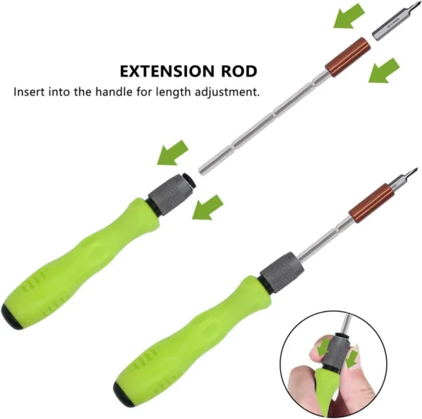 32-in-1 Mini Screw Driver Set with Magnetic Flexible Extension Rod - Image 4