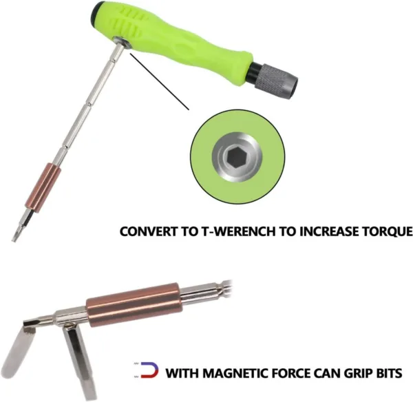 32-in-1 Mini Screw Driver Set with Magnetic Flexible Extension Rod - Image 3
