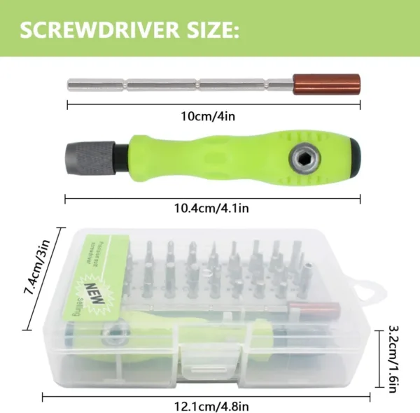 32-in-1 Mini Screw Driver Set with Magnetic Flexible Extension Rod - Image 5