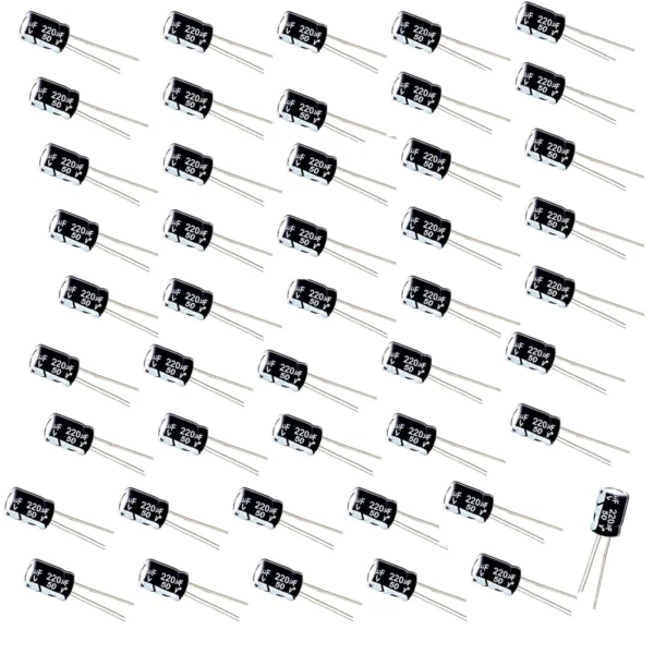 Electrolytic Capacitor, 220uF 50V, Pack of 10 - Image 2