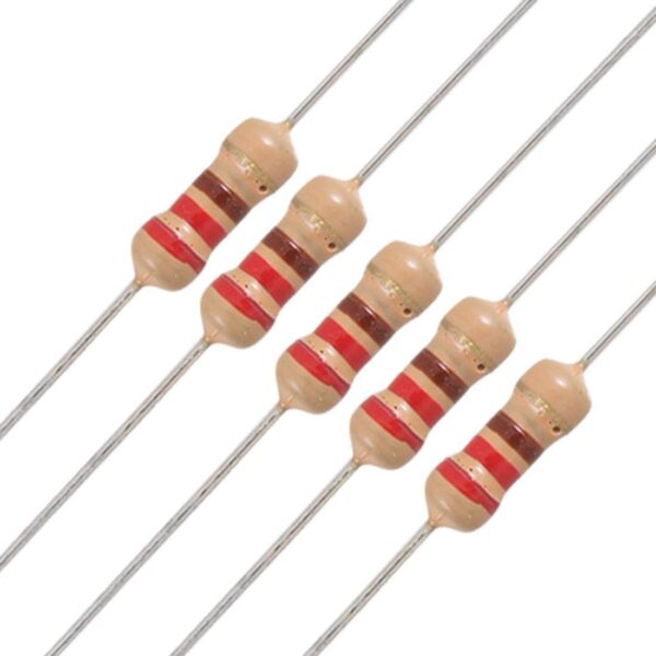 Carbon Film Resistors, 220 Ohm, 0.25 Watt, 5% Tolerance, 50PCS Pack - Image 2