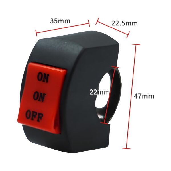 22mm Universal Motorcycle Switch ON/ON/OFF Connector Switch Button For Handlebar 10 A Three Way Electrical Switch (Pack of 1 Number of Switches - 1) - Image 4