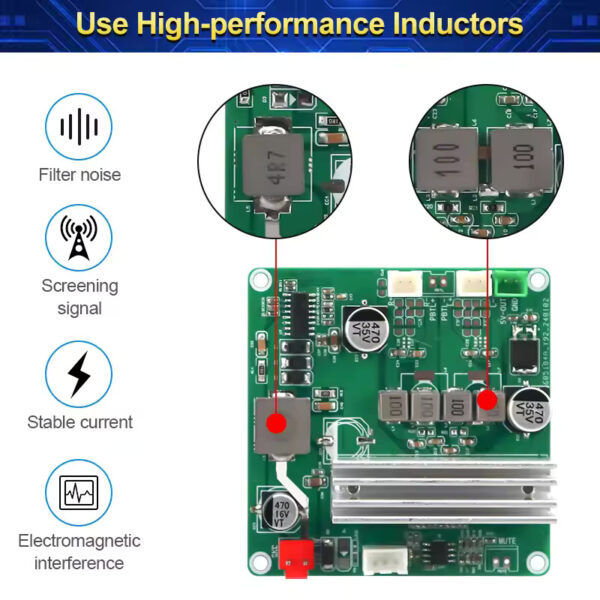 VIRE-Carte d'amplificateur numérique TPA3116, 70W x 2 canaux pour touristes, puissance de préampli stéréo DC 12V, classe D, technologie audio stéréo - Image 2