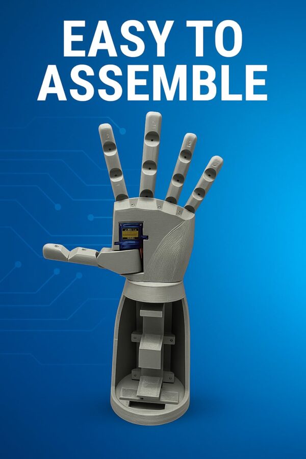 3D Printed Robotic Prosthetic Left Hand kit for Engineering & Robotics Projects | kit Contains 3D Printed Parts + 1 SG90 Servo Motor, Does not Include Any Mechanical and Electronic Part - Image 2