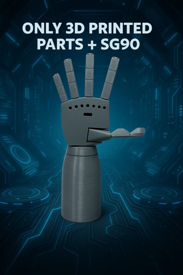 3D Printed Robotic Prosthetic Left Hand kit for Engineering & Robotics Projects | kit Contains 3D Printed Parts + 1 SG90 Servo Motor, Does not Include Any Mechanical and Electronic Part - Image 3
